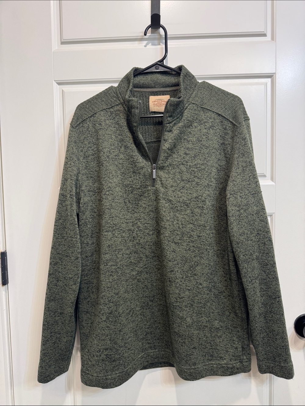 Men's Olive Half-Zip Sweater Pullover